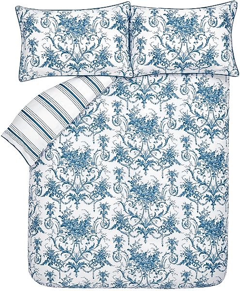LAURA ASHLEY Wendebettwäsche »Tuileries Midnight« 3 tlg. tlg. Baumwoll-Sati günstig online kaufen