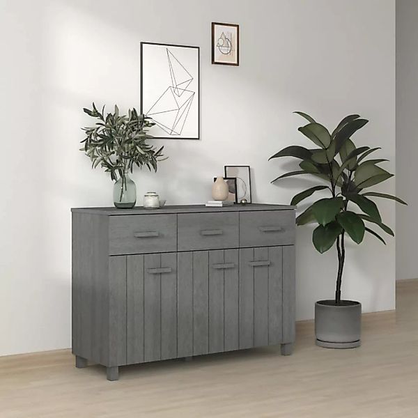 Vidaxl Sideboard Dunkelgrau 113x40x80 Cm Massivholz Kiefer günstig online kaufen