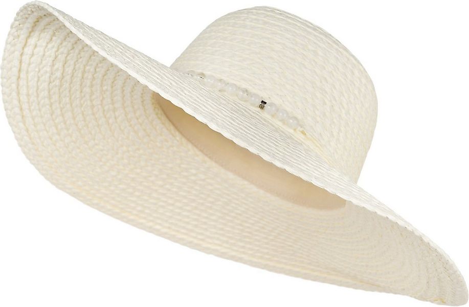 styleBREAKER Sonnenhut Papierstroh Sonnenhut Perlen Hutband (1-St) günstig online kaufen