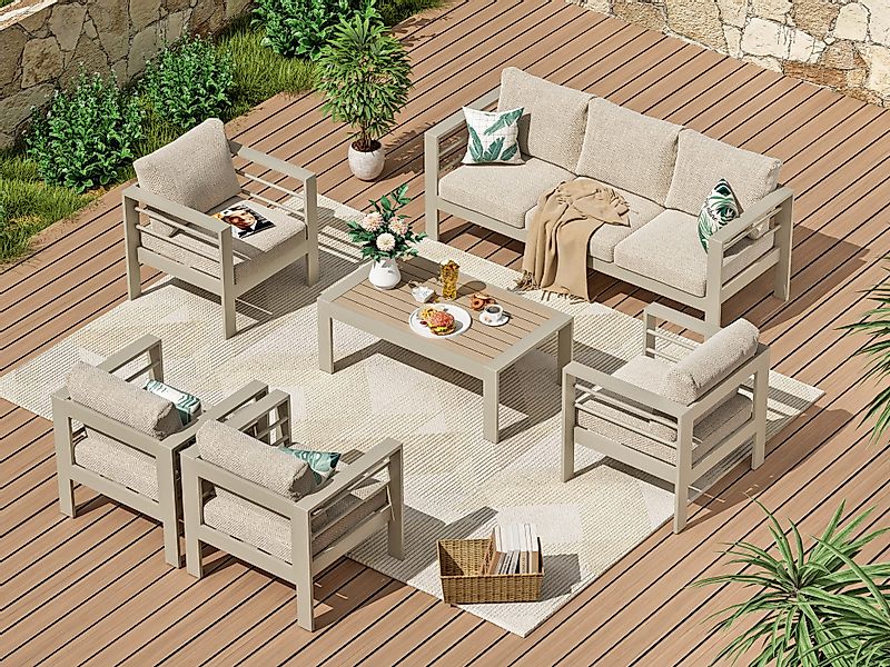 MeXo Gartenlounge-Set XXL Gartenmöbel Set Aluminium günstig online kaufen