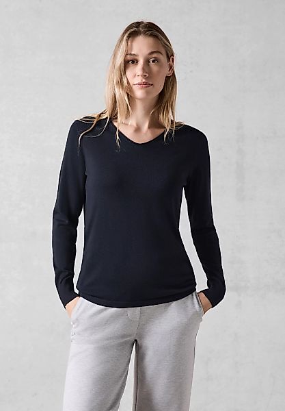 Cecil Strickpullover, mit abgerundetem V-Ausschnitt günstig online kaufen