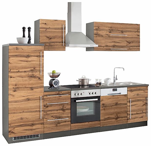 KOCHSTATION Küchenzeile "KS-Samos" Breite 280 cm, wahlweise mit E-Geräten, günstig online kaufen