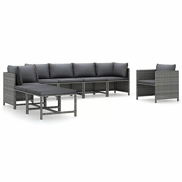 vidaXL Gartenlounge-Set 8-tlg. Garten-Lounge-Set mit Kissen günstig online kaufen