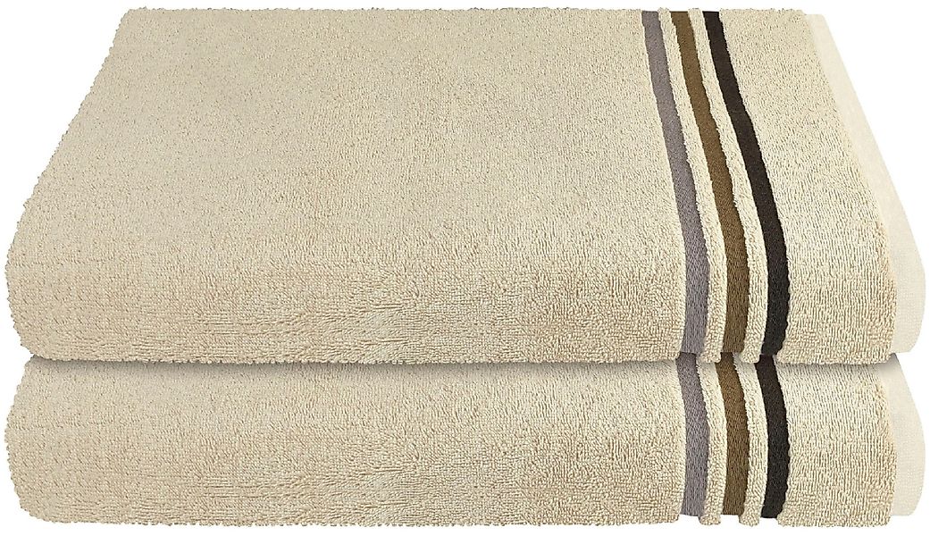 Schiesser Duschtücher "Skyline Color aus 100 % Baumwolle mit eleganter Stre günstig online kaufen