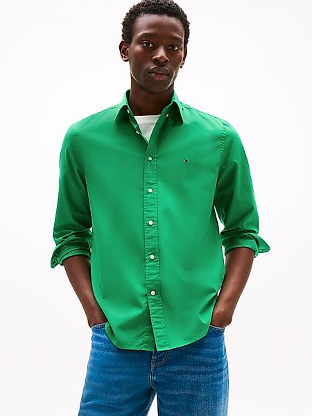 Tommy Hilfiger Businesshemd "FLEX POPLIN SOLID RF SHIRT 1", mit Logosticker günstig online kaufen