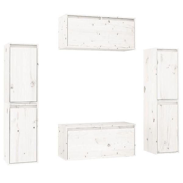 vidaXL TV-Schränke 6 Stk Weiß Massivholz Kiefer 3100265 günstig online kaufen