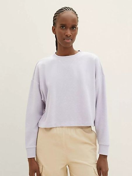 TOM TAILOR Denim Sweatshirt Cropped Sweatshirt mit Rundhalsausschnitt günstig online kaufen