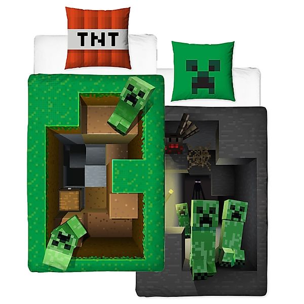 Familando Kinderbettwäsche Minecraft "Base" 135x200 + günstig online kaufen
