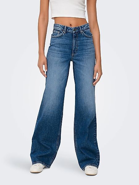 ONLY High-waist-Jeans "ONLJUICY HW WIDE LEG DOT330 DNM NOOS" Baumwollmischu günstig online kaufen
