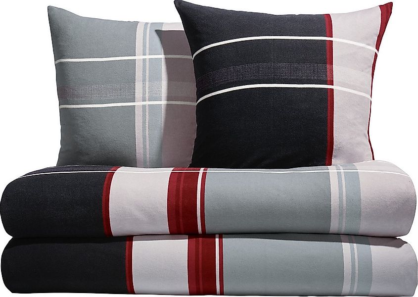 Erwin Müller Bettwäsche Bettwäsche Sparpaket 4-teilig, Biber, Streifen günstig online kaufen