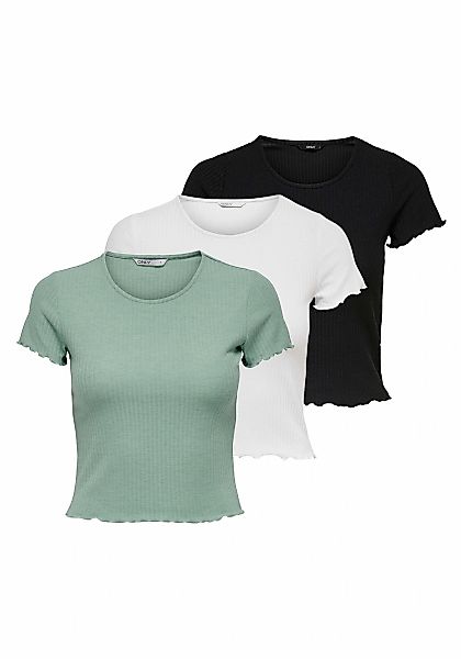 ONLY T-Shirt "T-Shirt ONLEMMA SHORT TOP 3P 3er Pack" 3 günstig online kaufen