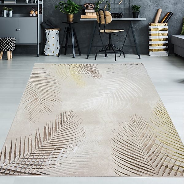 TeppichHome24 Teppich Designer Teppich Palmzweige creme günstig online kaufen