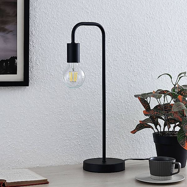 Lindby Erivana Tischlampe, Metall, schwarz günstig online kaufen