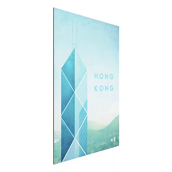 Alu-Dibond Bild Kunstdruck - Hochformat 2:3 Reiseposter - Hong Kong günstig online kaufen