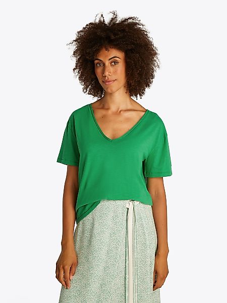 Tommy Hilfiger T-Shirt SLUB CROP V-NK günstig online kaufen