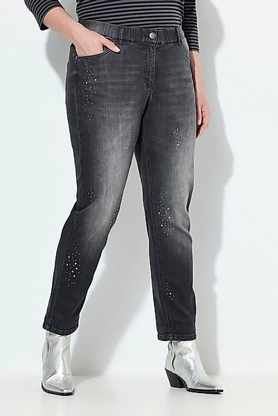 Ulla Popken Regular-fit-Jeans Boyfriend-Jeans Ziernieten Stretchdenim günstig online kaufen