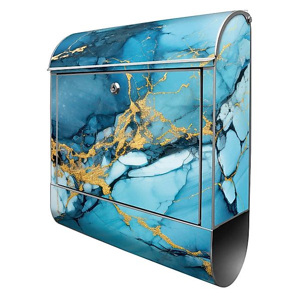 Banjado Design Briefkasten Silber Pulverbeschichtet 39x47x14cm 2 Schlüssel günstig online kaufen