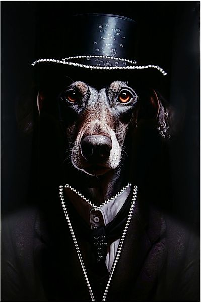 MIRRORS AND MORE Kunstdruck "LINUS" 1 Stk. tlg. Mix aus Tierporträt und Mod günstig online kaufen