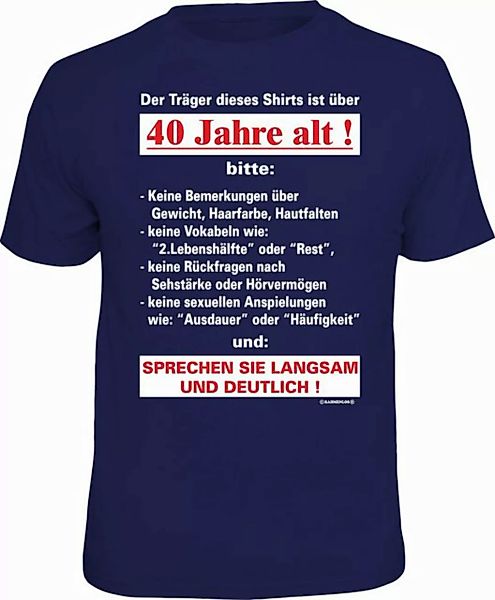 RAHMENLOS® T-Shirt Träger ist über 40 Jahre alt, sprechen Sie langsam günstig online kaufen