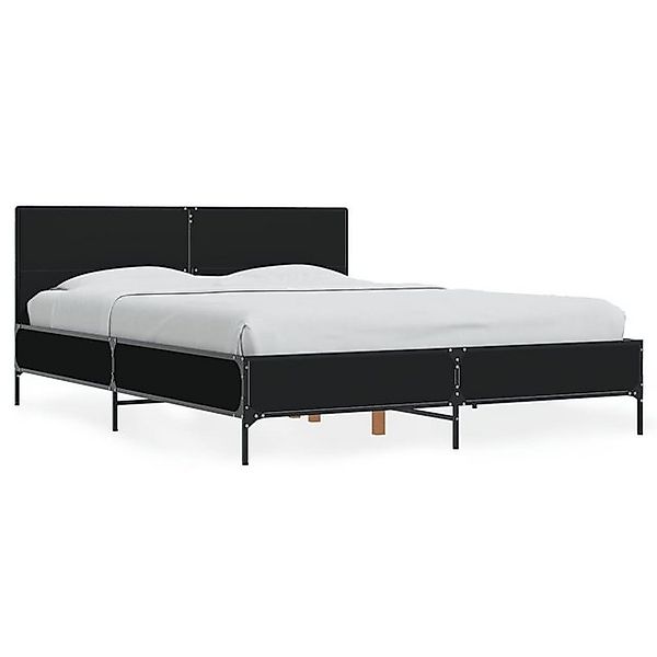 vidaXL Bett, Bettgestell Grau Sonoma 140x200 cm Holzwerkstoff und Metall günstig online kaufen