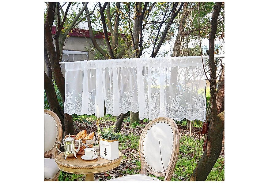 Qelus Vorhang Halbtransparent Fenster Gardine Kurz Vorhänge Küche Scheibeng günstig online kaufen