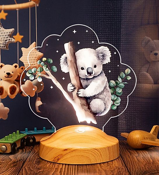 Geschenkelampe LED Nachttischlampe Koala 3D Nachtlicht günstig online kaufen