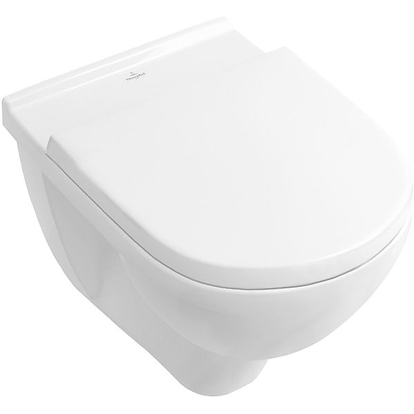 Villeroy & Boch WC-Komplettset O-novo spülrandlos inkl. WC Sitz weiß 5660HR günstig online kaufen