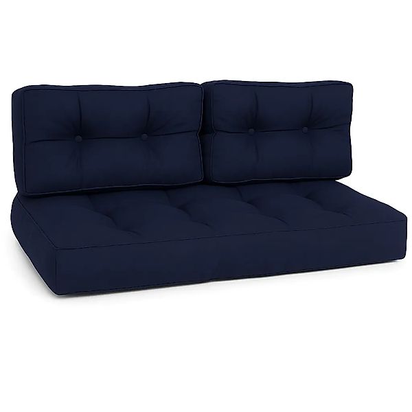 Beautissu ECO Style Palettenkissen Sitz 120x80x15cm Dunkelblau + Rücken 2tl günstig online kaufen