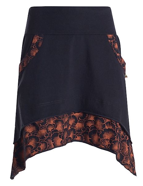 Vishes Minirock Damen Baumwolle A-Linie Blumen-Muster günstig online kaufen