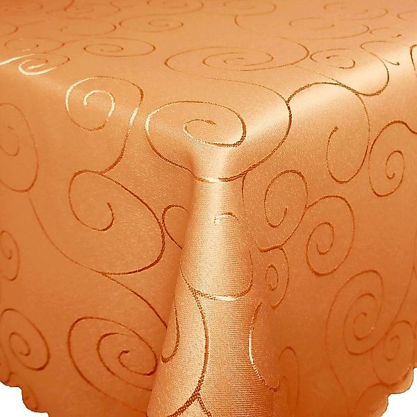 Bronze Tischdecke Ornamente ECKIG Tischdecke Seidenglanz günstig online kaufen