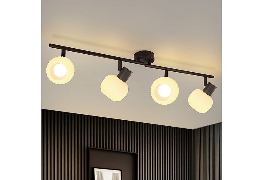 Nettlife Deckenstrahler Weiß Glas E14 Deckenleuchte 3/4/6 Flammig Innen Lam günstig online kaufen