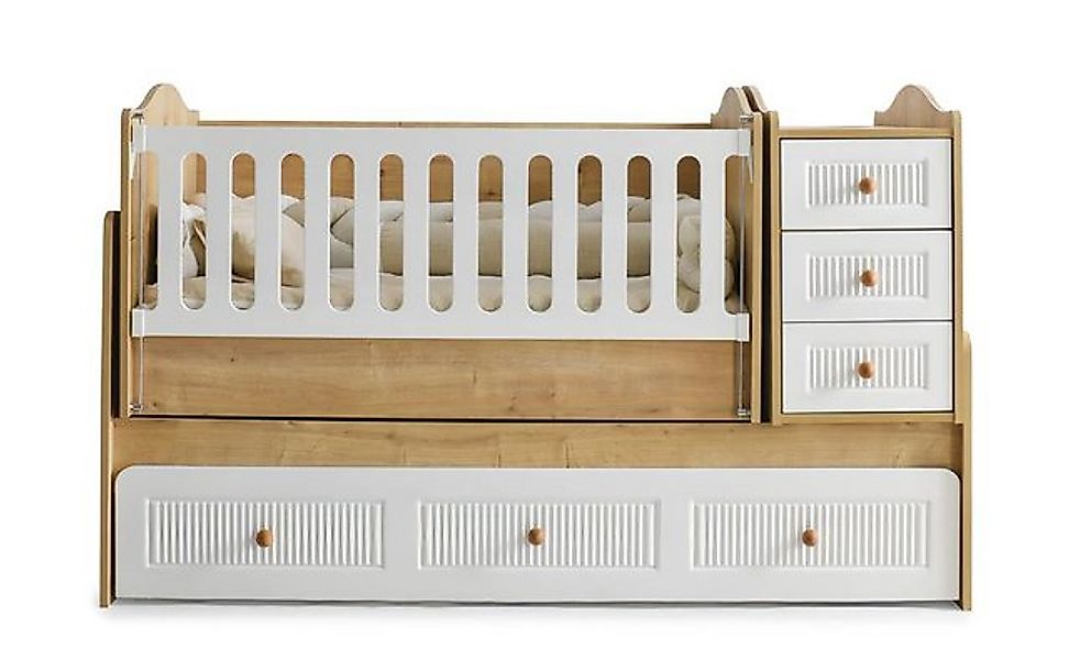 Xlmoebel Bett Vollständiges Kinderzimmer-Bettset in Weiß aus Holz, 3-teilig günstig online kaufen