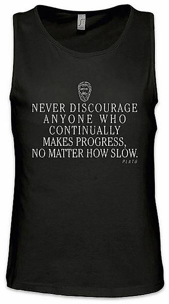 Urban Backwoods Tanktop Plato Never Discourage Ärmelloses T-Shirt Zitat Quo günstig online kaufen