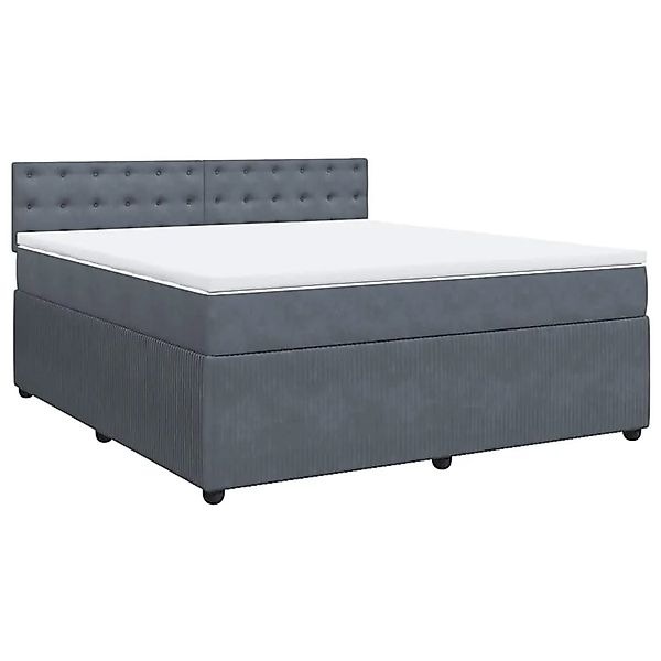 vidaXL Boxspringbett mit Matratze Dunkelgrau 180x200 cm Samt 3287819 günstig online kaufen