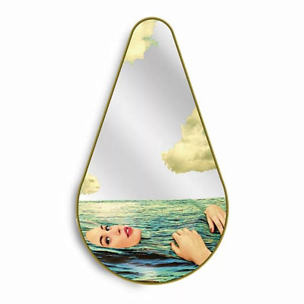 Wandspiegel Toiletpaper Pear holz bunt gold / Sea Girl - 45 x H 80,5 cm - S günstig online kaufen