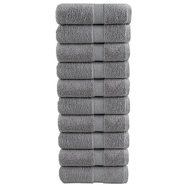 vidaXL Premium Waschhandtücher SOLUND 10 Stück Grau 30x30cm 600 g/m² 137301 günstig online kaufen