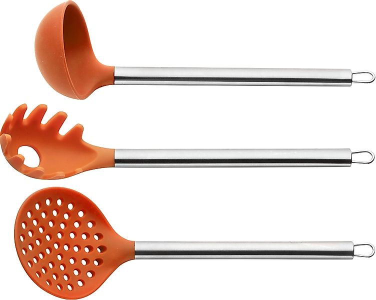 PINTINOX Kochbesteck-Set »Silicone Orange«, (Set, 3 tlg.), (Schöpfkelle, Sp günstig online kaufen