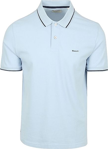 Gant Tipping Piqué Poloshirt Hellblau - Größe 3XL günstig online kaufen