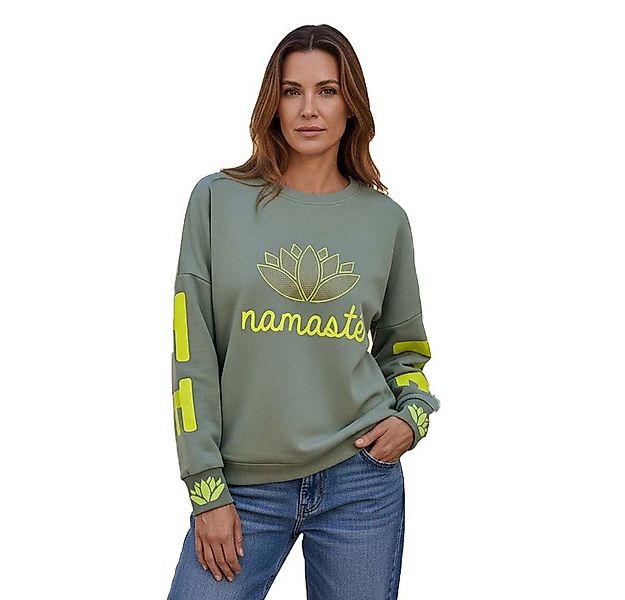 Miss Goodlife Sweatshirt Roundneck MG13591 Namasté Strass mit Neon-Print - günstig online kaufen