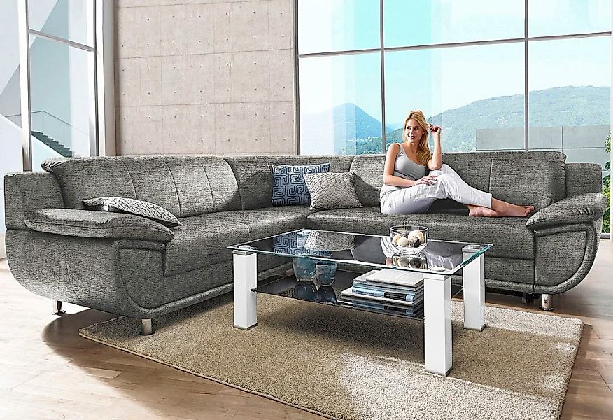 TRENDMANUFAKTUR Ecksofa "Rondo wahlweise mit Schlaffunktion, bequeme Armleh günstig online kaufen