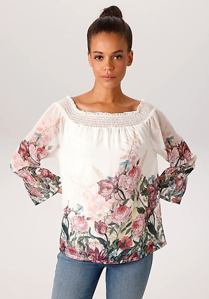 Aniston CASUAL Schlupfbluse mit bunten Blumen kunstvoll bedruckt - NEUE KOL günstig online kaufen