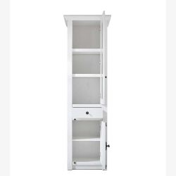 Landhaus Vitrine in Weiß Pinie LED Beleuchtung günstig online kaufen