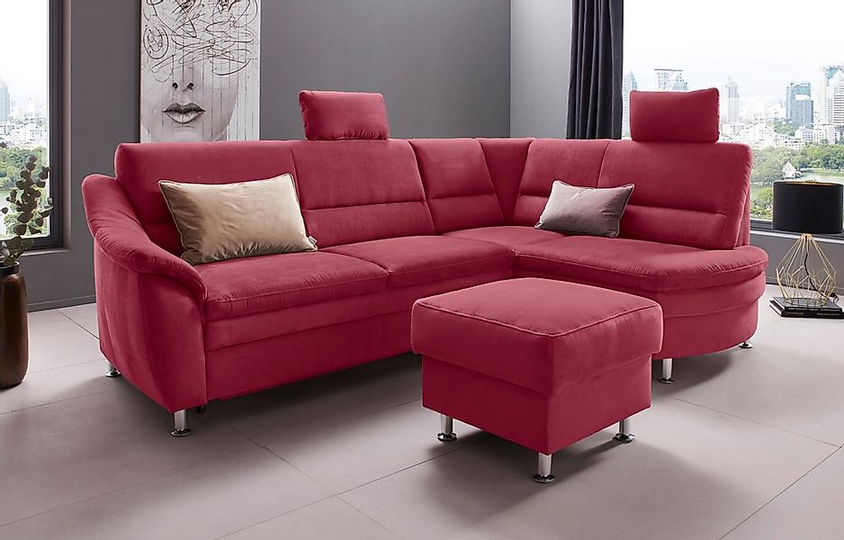 Home affaire Ecksofa "Cardoso L-Form" Federkern, wahlweise mit Bett, Schubk günstig online kaufen