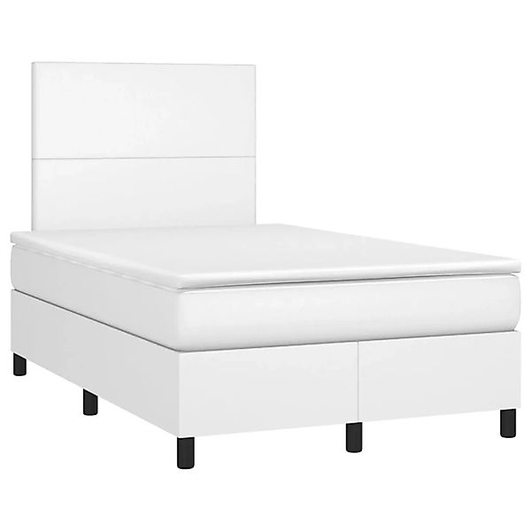 vidaXL Boxspringbett mit Matratze & LED Weiß 120x190 cm Kunstleder 3270282 günstig online kaufen