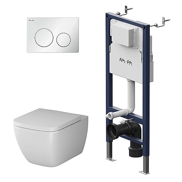 AM.PM WC Set Wand WC Vorwandelement Drückerplatte Toilette mit Spülkasten K günstig online kaufen