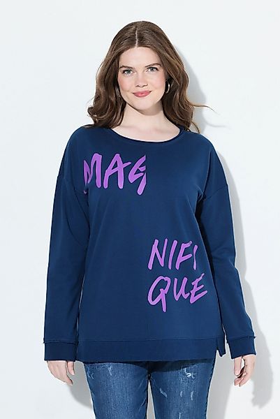 Ulla Popken Sweatshirt Sweatshirt Schriftmotiv Oversized günstig online kaufen