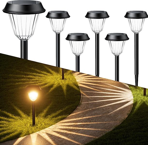Quntis LED Solarleuchte 6/8 Stück, Solarlampen Gartenleuchten mit Erdspieß, günstig online kaufen