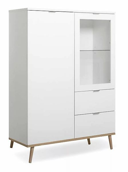 Highboard GOETEBORG 53 von Finori Weiß / Sonoma Eiche günstig online kaufen