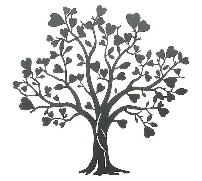 Home-trends24.de Wandbild Metall Bild Baum Wand Deko Schwarz 50 x 48 Deko, günstig online kaufen