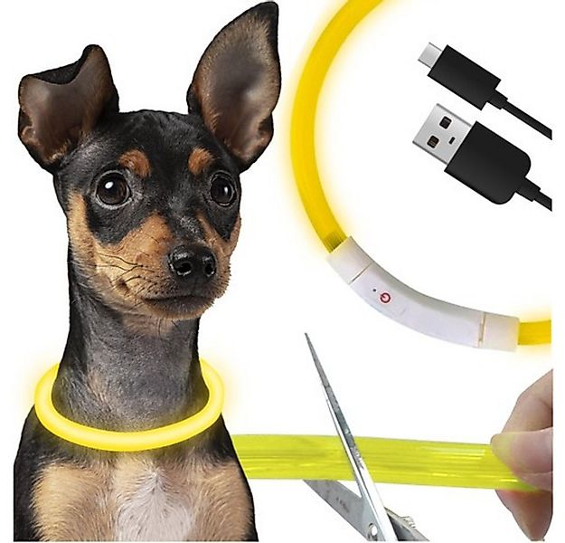 Purlov Hunde-Halsband LED-Licht verstellbares Halsband, PVC, Größenverstell günstig online kaufen